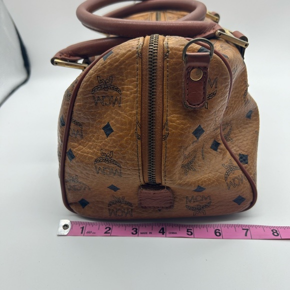 MCM VISETOS Boston bag cognac colored leather - Picture 3 of 9